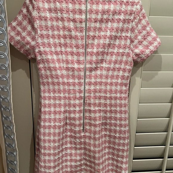 Tweed Button Pocket Shift Dress in Pink size M - Picture 2 of 6